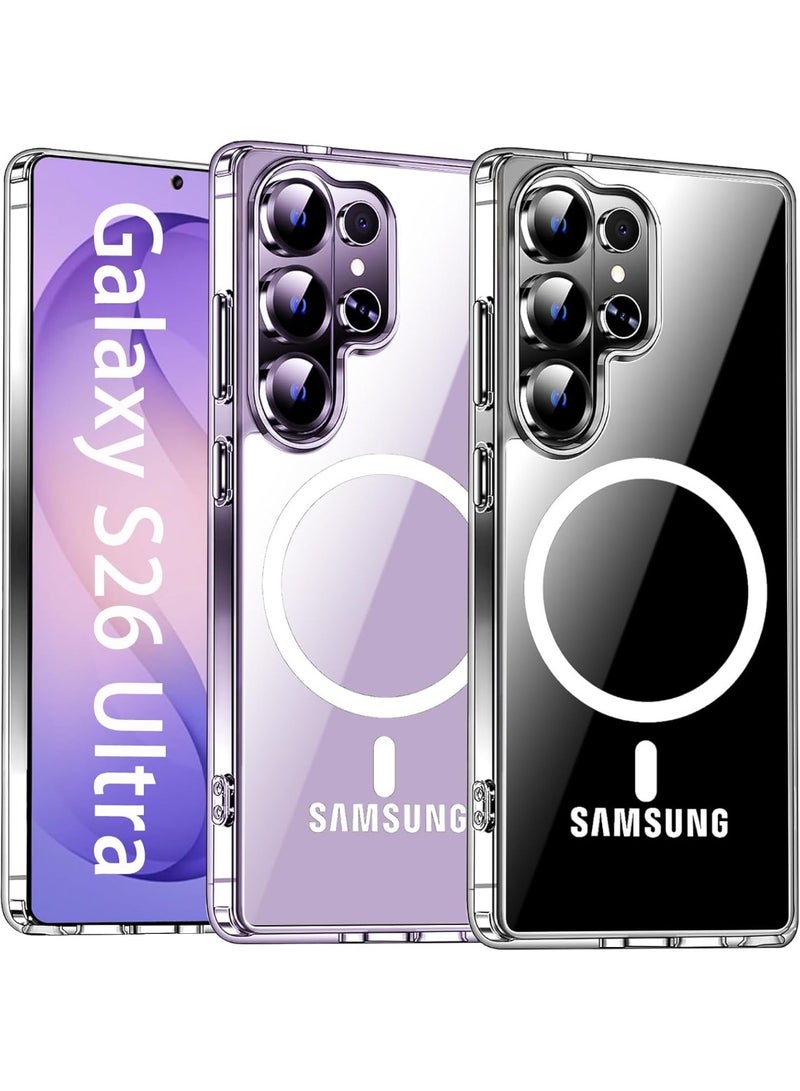 كيس حافظة حماية مغناطيسية لموبايل سامسونج جالاكسي S26 الترا  مع واقي عدسة الكاميرا متوافق مع ماج سيف جراب مضاد للصدمات لهاتف جالاكسي S26 الترا، شفاف - Image 1